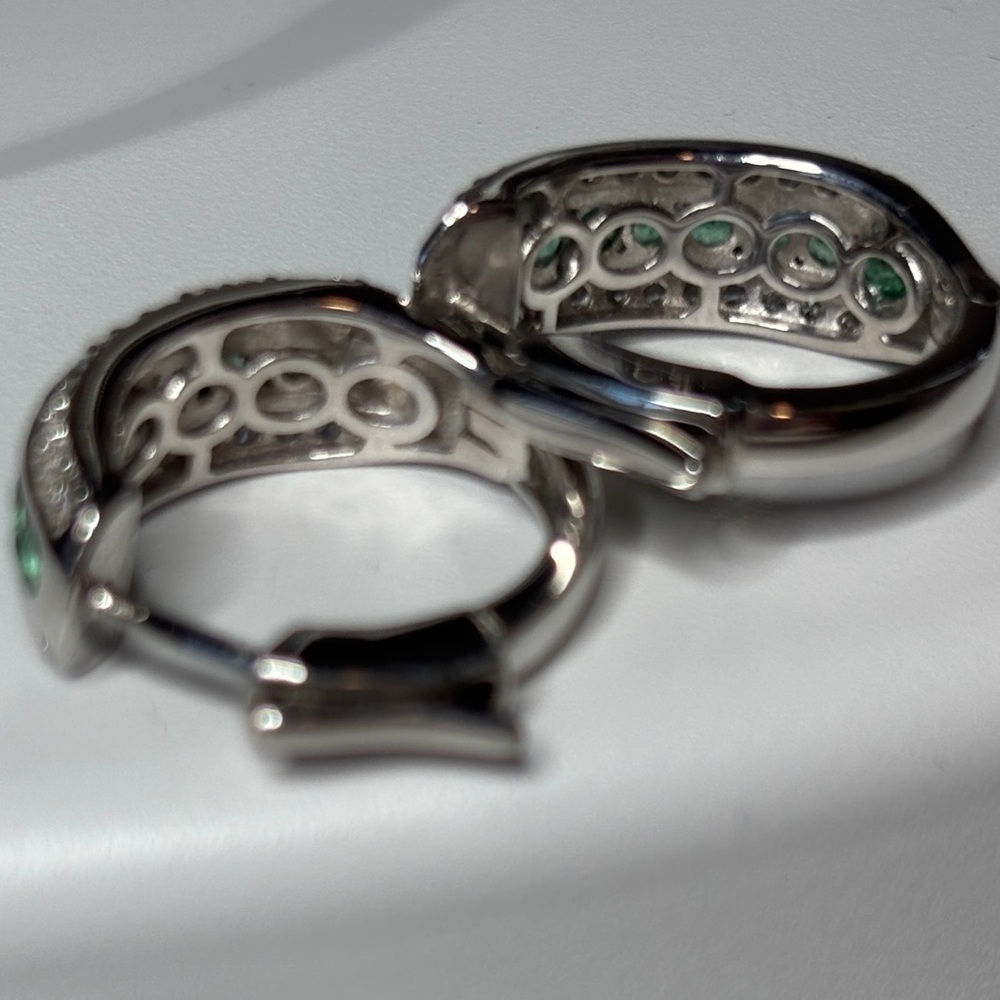 Elegant Sterling Silver And Ruby Gemstone Hoop Ea… - image 8